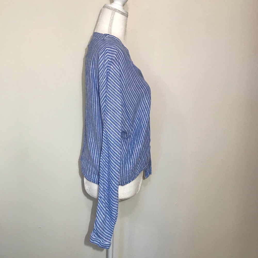 Rails Sloane Azure Stripe Button Down Tie Front L… - image 6